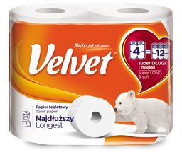 Туалетная бумага Velvet Excellence, двухслойная, 4 рулона (4100806)