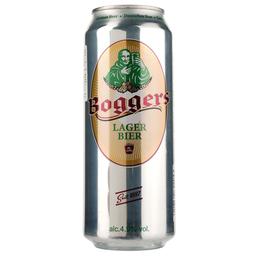 Пиво Boggers Lager светлое, 4.9%, ж/б, 0.5 л