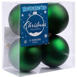 Набор новогодних шаров Novogod'ko матовый 8 см зеленый 4 шт. (974528)