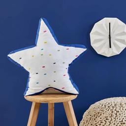 Декоративна подушка Sarah Anderson Star 3D, 45х45 см, біла з синім (svt-2000022315838)