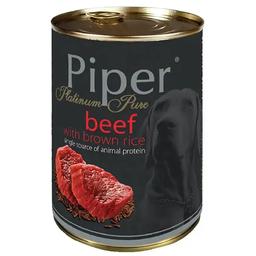 Вологий корм для собак Dolina Noteci Piper Platinum Pure з яловичиною та коричневим рисом, 400 г (DN131-303275)