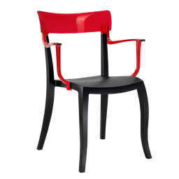 Кресло Papatya Hera-K, черное сиденье, верх прозрачно-красный (289689)