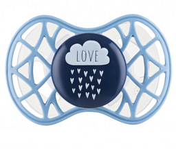 Силіконова ортодонтична пустушка Nuvita Air55 Cool Love, 6-12 міс., темно-синій (NV7084CB)