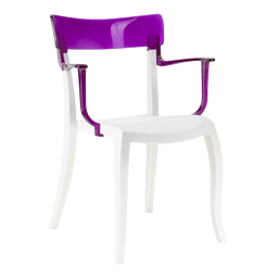 Крісло Papatya Hera-K, біле сидіння, верх прозоро-пурпурний (289931)
