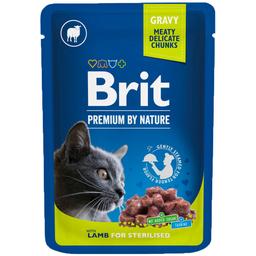 Влажный корм Brit Premium Cat Pouch ягненок в соусе для стерилизованных кошек 100 г