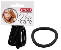 Набір еластичних резинок для волосся Titania, 6 шт., 5 см, чорний (7812)