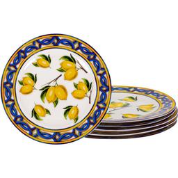 Набір тарілок Lefard Сицилійський лимон, 19 см, різнокольоровий, 6 шт. (922-035)