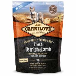 Сухий корм для дорослих собак малих порід Carnilove Fresh Ostrich & Lamb for Small Breed Dogs, з м'ясом страуса і ягняти, 1,5 кг
