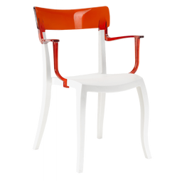 Крісло Papatya Hera-K, біле сидіння, верх прозоро-червоний (289955)