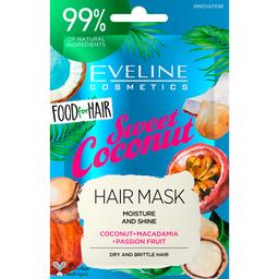 Маска для волосся Eveline Food for hair Sweet Coconut Зволоження та блиск, 20 мл