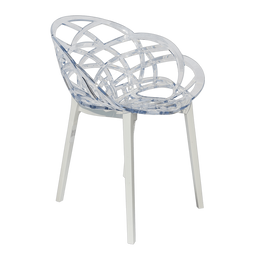 Крісло Papatya Flora, прозоро-чисте сидіння, низ білий (285995)