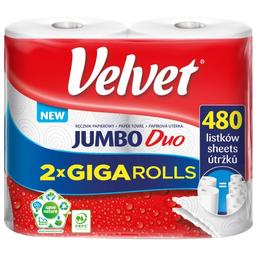 Бумажные полотенца Velvet Jumbo, двухслойные, 2 рулона (5300012)