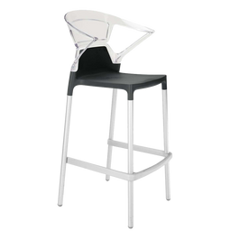 Барное кресло Papatya Ego-K, черный с белым (4820123440219)