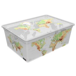 Коробка Qutu Light Box World, 10 л, 37х26х14 см, білий (LIGHT BOX с/к WORLD 10л.)