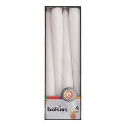 Свечи Bolsius конусные, 24,5х2,4 см, белый 4 шт. (350902)