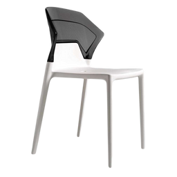 Стул Papatya Ego-S, белое сиденье, верх прозрачно-дымчатый (390941)