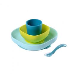 Набір силіконового посуду Beaba Babycook, 4 предмета, синій (913428)