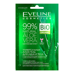 Універсальний алое-гель Eveline 99% Natural Aloe Vera, з охолоджуючим ефектом, для обличчя і тіла, 20 мл
