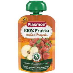 Пюре Plasmon Merenda 100% Frutta Яблоко и клубника с витаминами, 100 г