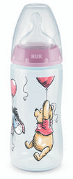 Бутылочка для кормления NUK Diswin First Choice Plus, c силиконовой соской, 300 мл, розовый (3952371)