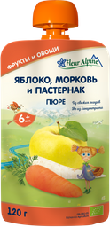 Пюре Fleur Alpine Pouch Органік Яблуко, морква та пастернак, 120 г
