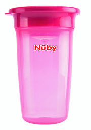Чашка-непроливайка Nuby 360°, с крышечкой, 360 мл, розовый (NV0414003pnk)