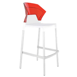 Барный стул Papatya Ego-S, белый с красным (430951)