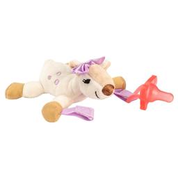 Іграшка-тримач для пустушки Dr. Brown's Оленя, 0-12 міс., рожевий (AC158-P6)