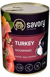 Вологий корм для дорослих собак всіх порід Savory Dog Gourmand, з індичкою, 400 г