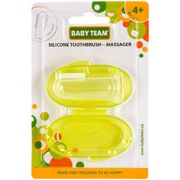 Зубная щетка-массажер Baby Team с контейнером, салатовая (7200)