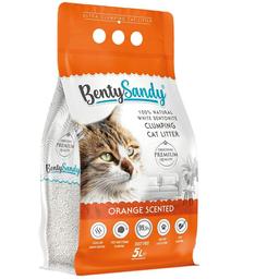 Наполнитель для кошачьего туалета Benty Sandy Orange Scented бентонитовый с ароматом апельсина цветные гранулы 5 л