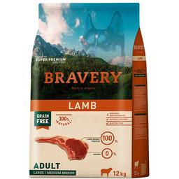 Сухой корм для взрослых собак средних и больших пород Bravery Lamb Large Medium Adult, с ягненком, 12 кг (317)