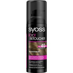 Тонуючий спрей для волосся Syoss Root Retoucher для маскування коренів та сивини, каштановий, 120 мл