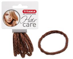 Набір резинок для волосся Titania Аnti Ziep, коричневий, 4.5 см, 6 шт. (7926)