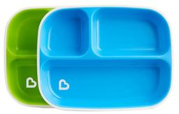 Набір тарілок Munchkin Splash Divided Plates, зелений з блакитним, 2 шт., (46727.01)