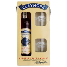Набір: Віскі Claymore, 40%, 0,7 л + 2 склянки