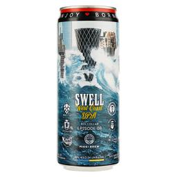 Пиво Mikki Brew Swell West Coast IPA, світле, нефільтроване, 6%, з/б, 0,33 л