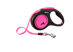 Повідець-рулетка Flexi Neon S, для собак до 15 кг, стрічка 5 м, рожевий (CL11T5.251.S NEOP)