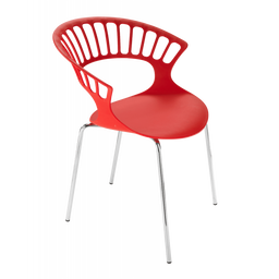 Кресло Papatya Tiara, база хром, красный (282048)