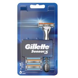 Станок для гоління Gillette Sensor 3, з 6 змінними касетами