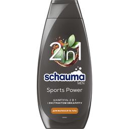 Шампунь для мужчин Schauma Men Sports Power 2в1 с экстрактом эвкалипта, для волос и тела, 400 мл