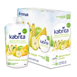 Пюре Kabrita Pouch Фруктовый смузи, 600 г (6 упаковок по 100 г)