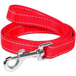 Повідець для собак Dog Extremе, нейлоновий, подвійний, 122х2 см, червоний
