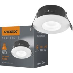 Світильник Videx IP54 під лампу GU10 врізний круглий білий (VL-SPF10R-W)