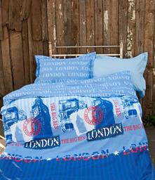 Комплект постельного белья для подростков Lotus Premium B&G Slang, ранфорс, голубой (2000022072274)