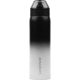 Термочашка для напитков UZspace X4 Gradient 500 мл черная с белым (4201)