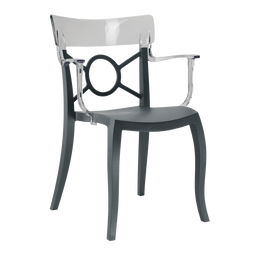 Кресло Papatya Opera-K, сиденье антрацит, верх прозрачно-дымчатый (288859)