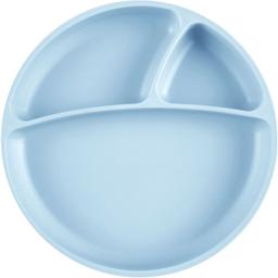 Тарелка секционная MinikOiOi Portions Mineral Blue, на присоске, силиконовая (101050003)