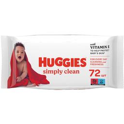 Вологі серветки Huggies Simply Clean, 72 шт.
