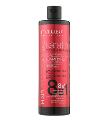 Мицеллярный шампунь 8 в 1 Eveline Hair Clinic Keratin Color & Repair Восстанавление и защита цвета, 400 мл (5901761996463)